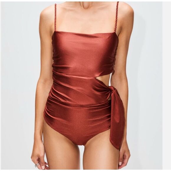 Johanna Ortiz Rust One Piece Swimsuit - Picture 2 of 8